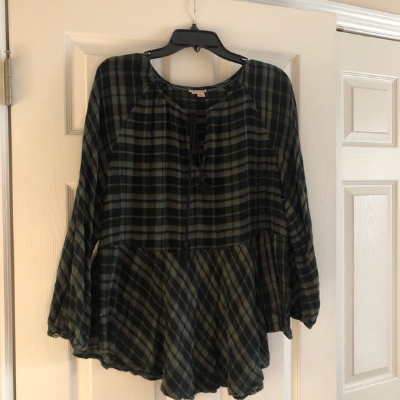 flannel peplum top